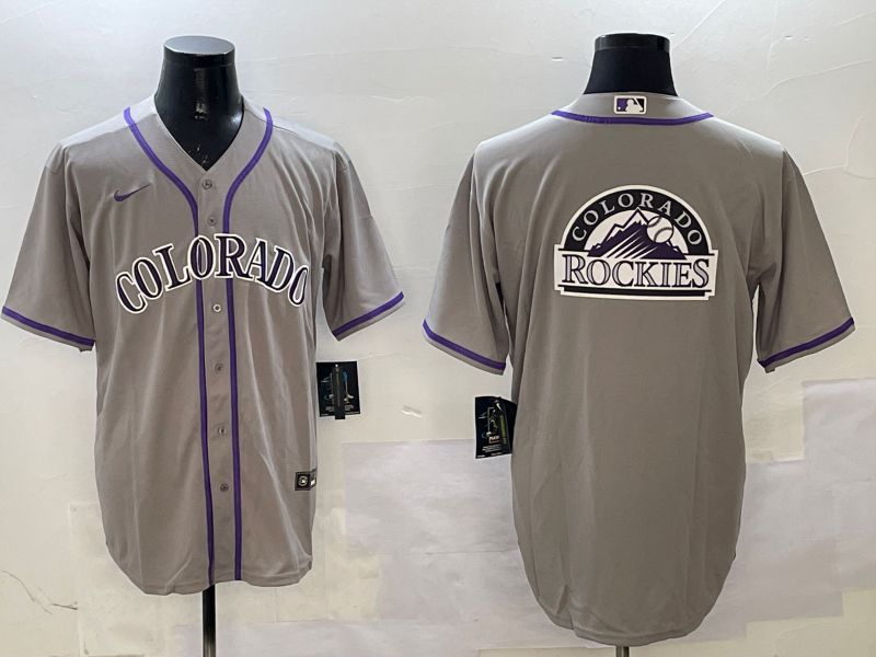 Men Colorado Rockies Blank Grey Game 2025 Nike MLB Jersey style 3